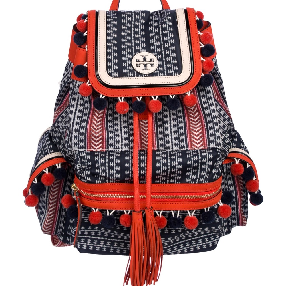 Tory Burch Scout Nylon Pom-Pom backpack used